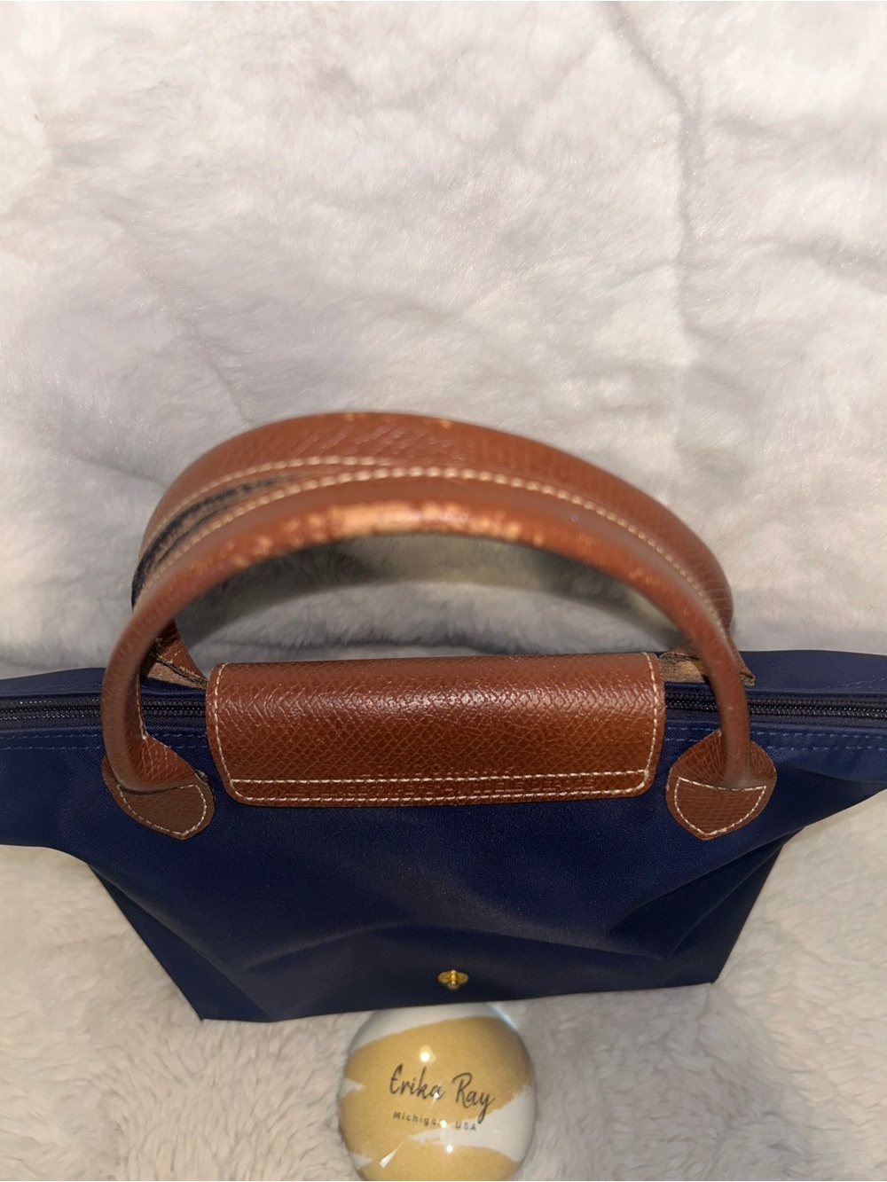 Longchamp Le Pliage Small Navy Tote Bag - Picture 5 of 14